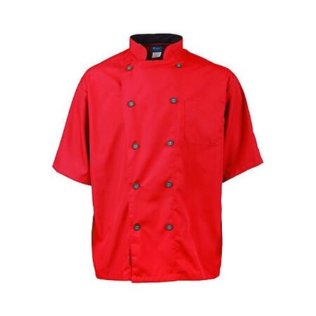 Kng 2XL Men's Active Red Short Sleeve Chef Coat 2124RDSL2XL